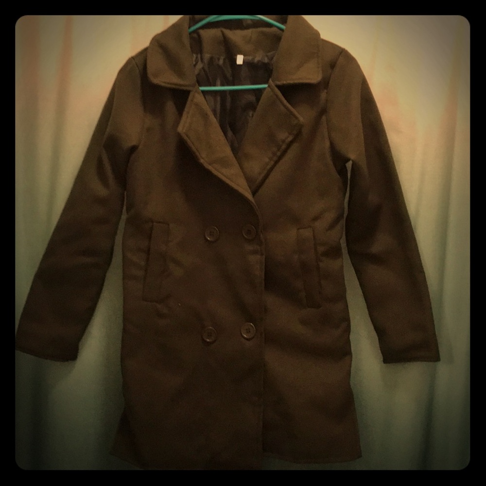 Olive Green Peacoat.
